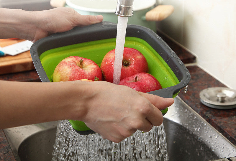 Faltbares Sieb Obst Gemüse Waschkorb Sieb Geschirr Abtropfgestell
