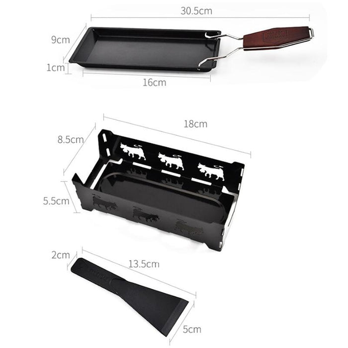 Grill-Käse-Raclette-Set, Antihaft-Griller, Mini-Grillbrett, gebacken