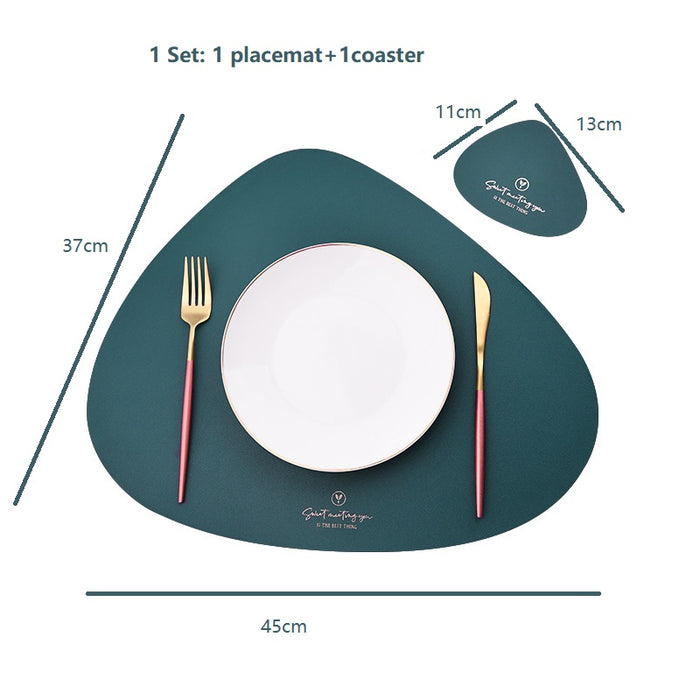 Inyahome doppelseitiges Platzset und Untersetzer aus Pu-Leder, wasserdicht