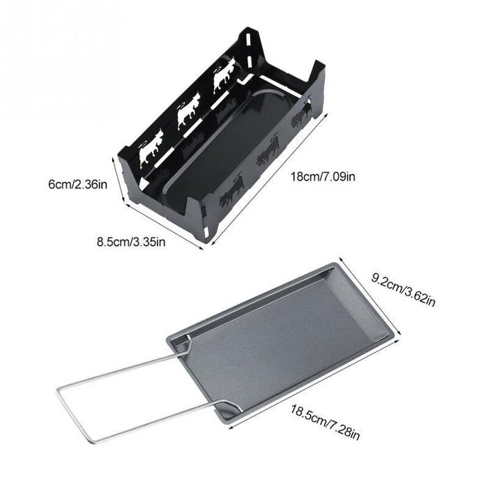 Metal carbon steel mini cheese raclette candles with non-stick coating