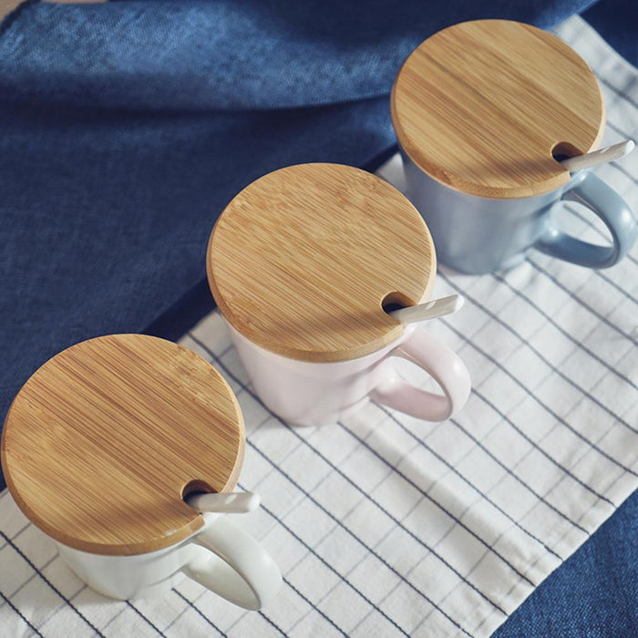 Natural Bamboo Mug Cup Lid Lid Creative Various Size For
