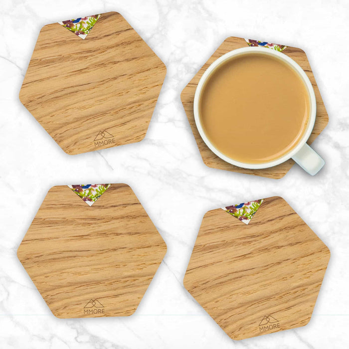 Untersetzer aus Holz - Eiche / Set mit 4 Untersetzern