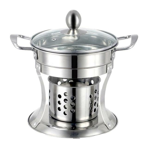 Portable Hot Pot Stove with Pot Stainless Steel Shabu Hot Pot with