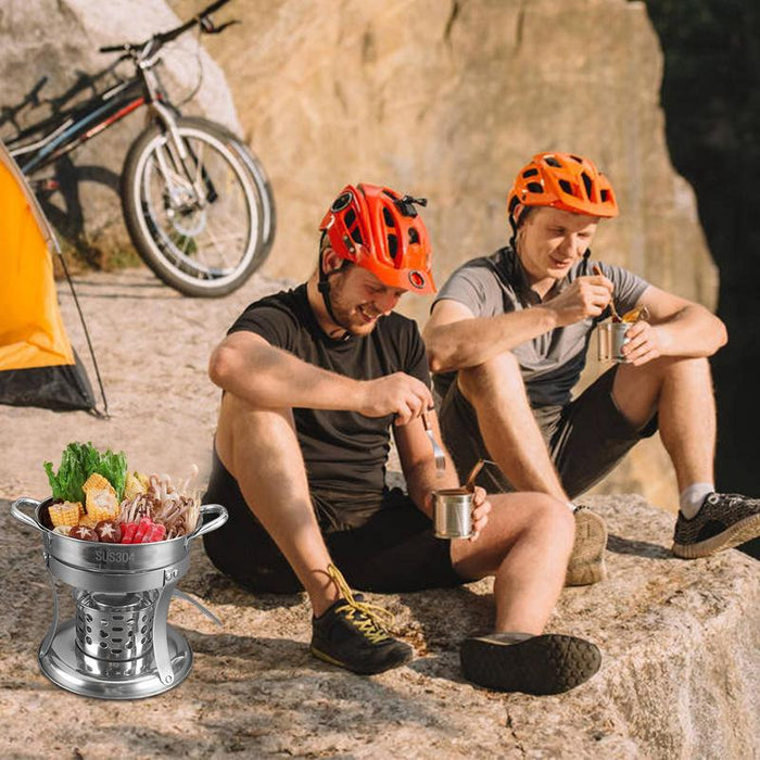 Portable Hot Pot Stove with Pot Stainless Steel Shabu Hot Pot with