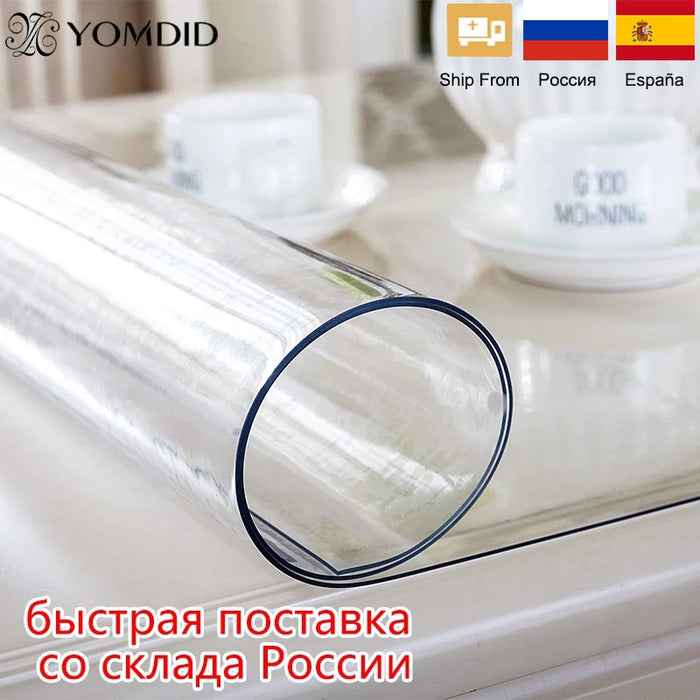 Tischdecke aus weichem Glas, transparente PVC-Tischdecke, wasserdicht, ölbeständig