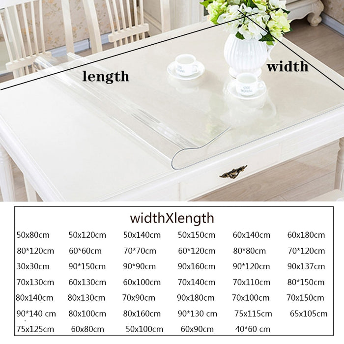Tischdecke aus weichem Glas, transparente PVC-Tischdecke, wasserdicht, ölbeständig