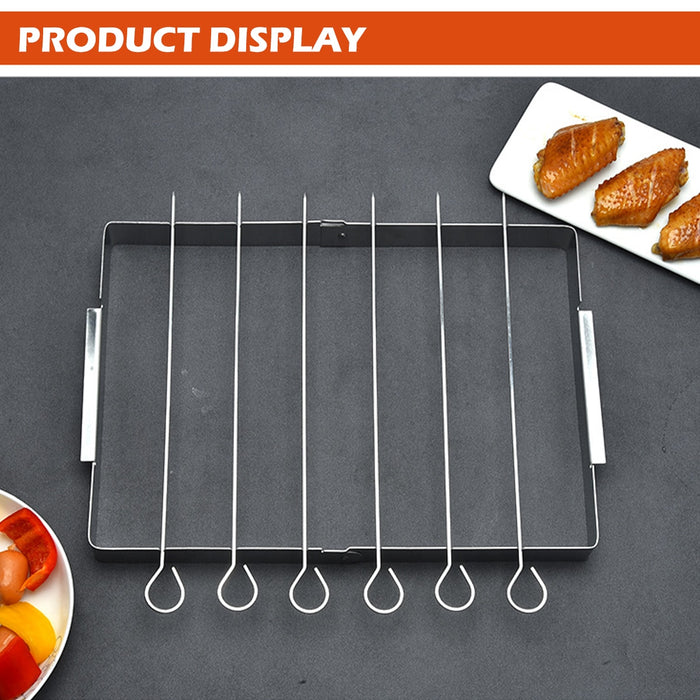 Stainless Steel Bbq Skewer Rack Barbecue Kabob Skewer Rack Grill Rack