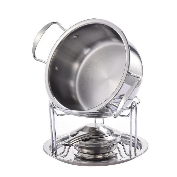 Edelstahl-Schokoladen-Schmelztopf-Käsefondue-Set mit 6 Gabeln