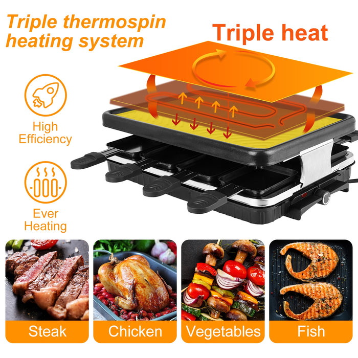 Tischgrill Elektrischer Koreanischer Bbq-Grill Indoor-Käse-Raclette Für 8