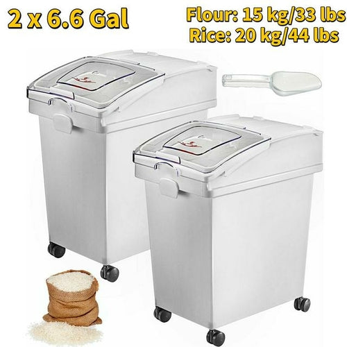 VEVOR 6.6Gal 21Gal Küche Container Zutat Lagerung Bin W/ Rad &