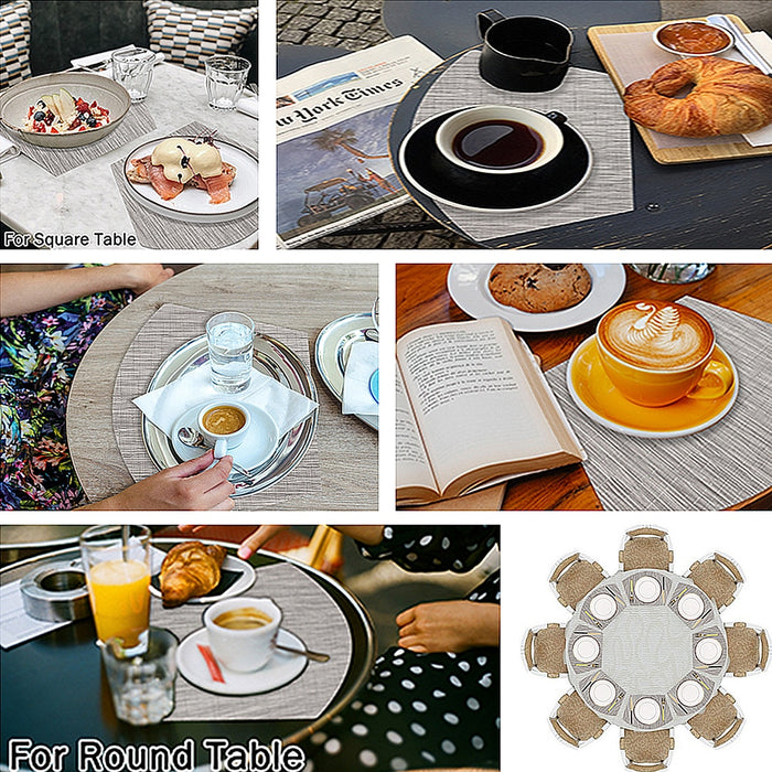Wedge placemats for round dining table placemats heat-resistant