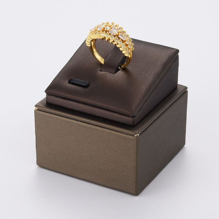 Mode Ring Halskette Armband Ohrringe Schmuck Braut Gold plattiert Schmuck Set Messing Schmuck Set für Frauen Hochzeit