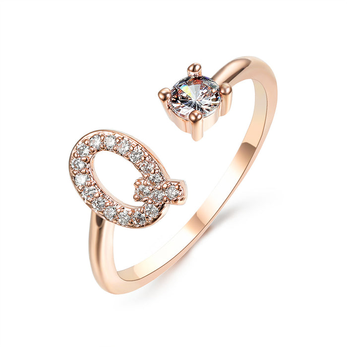 Neue Design Einstellbare 26 Initial Brief Ring Mode Schmuck Für Frauen Einfache Elegante Schmuck
