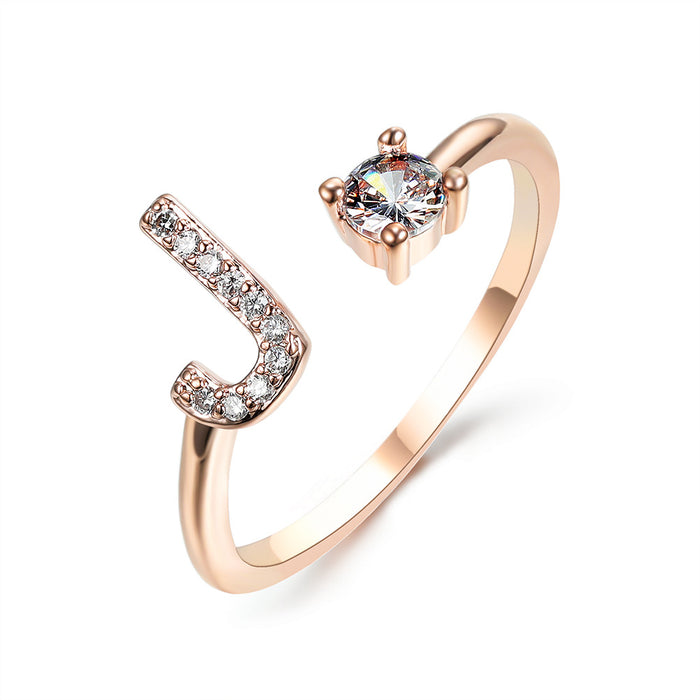 Neue Design Einstellbare 26 Initial Brief Ring Mode Schmuck Für Frauen Einfache Elegante Schmuck