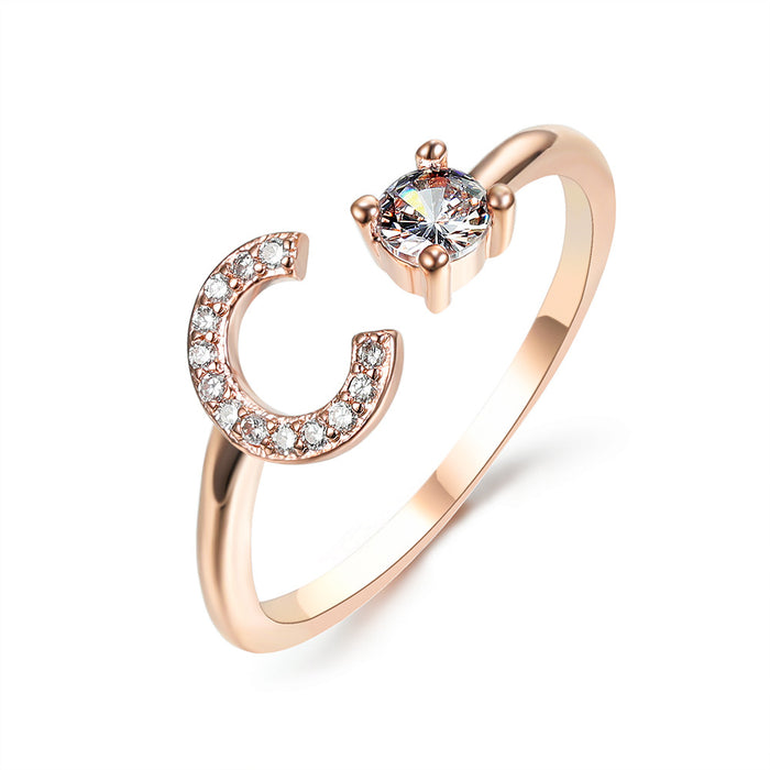 Neue Design Einstellbare 26 Initial Brief Ring Mode Schmuck Für Frauen Einfache Elegante Schmuck