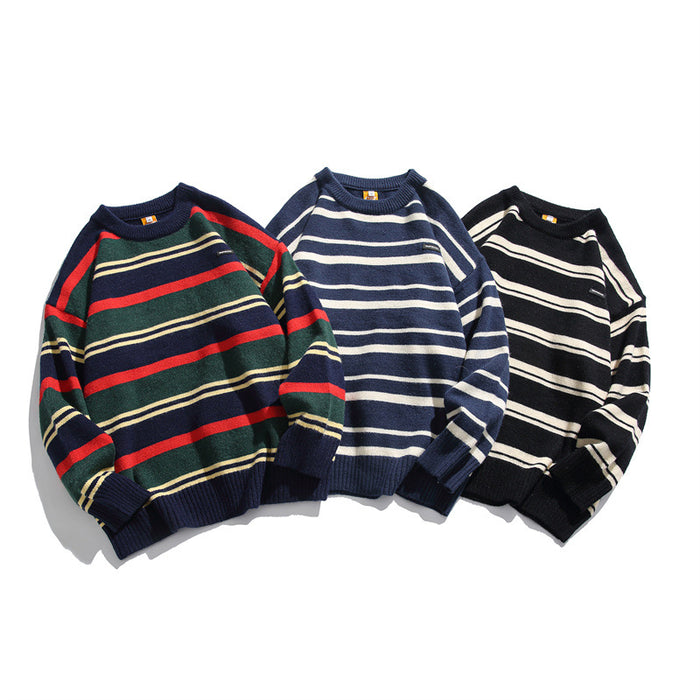 Winter Pullover trendige gestreifte Pullover für Männer und Frauen Winterkleidung für Paare