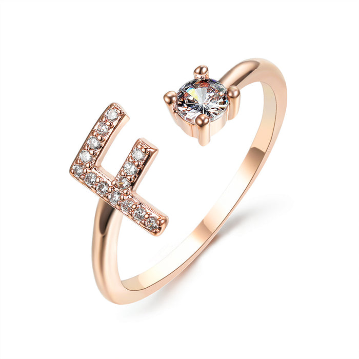 Neue Design Einstellbare 26 Initial Brief Ring Mode Schmuck Für Frauen Einfache Elegante Schmuck
