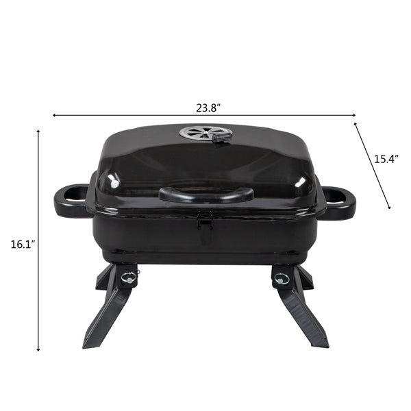 Portable Charcoal Grill BBQ and Smoker with Lid Folding Table Grill